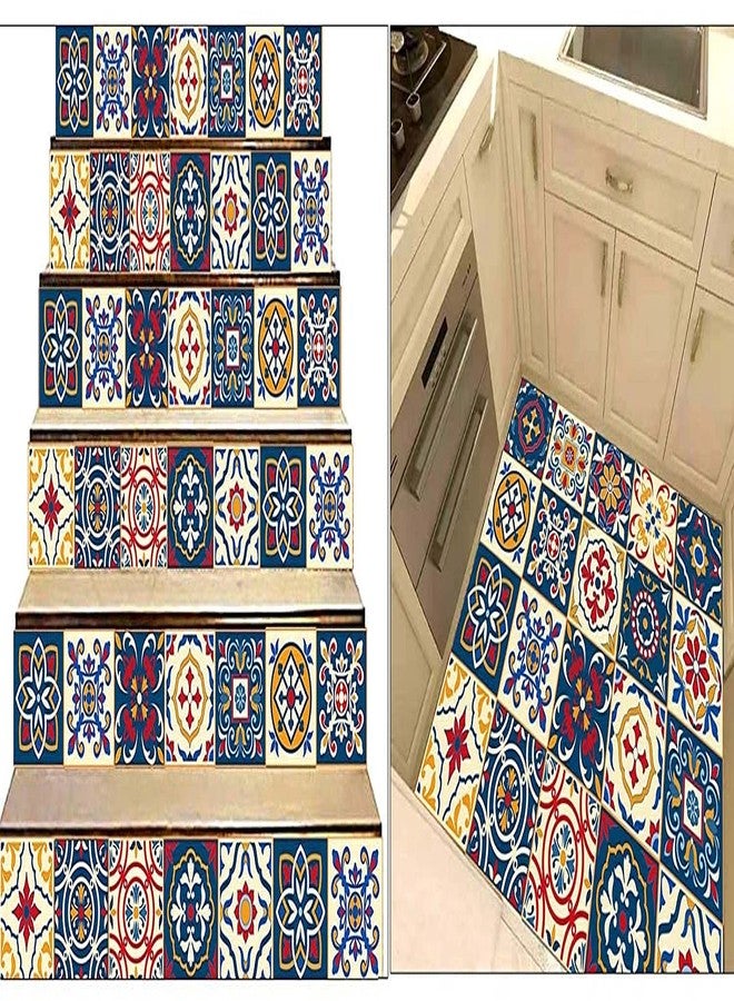 WALLTON - G1 Moroccan Tile Stickers for Kitchen Backsplash Bathroom Floor Wood Glass Stick Home Décor Furniture (Multicolor, 3x3 Inch 36 pic)-Self-Adhesive - Image 3